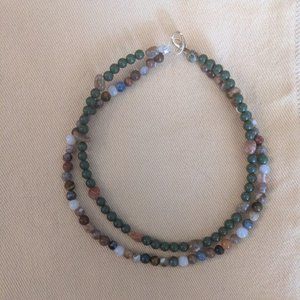 Handmade Natural Stone Anklet, double strand